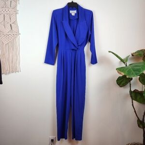 Joan Walters Vintage Royal Blue Jumpsuit Size 8